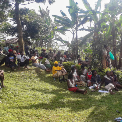 A big group gathering on a hill.